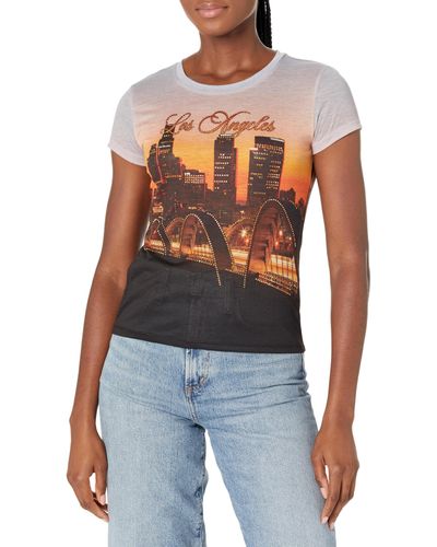 Guess T-shirt à manches courtes La Bridge R4 Sub pour femme - Bleu