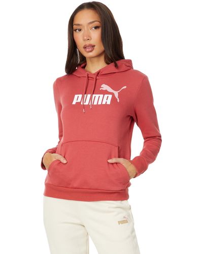 PUMA Essentials Logo Fleece Hoodie - Red