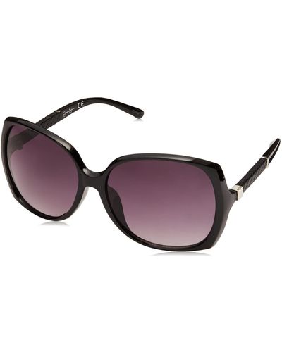 Jessica Simpson S J5236 Over-sized Round Sunglasses With 1% Uv Protection - Black