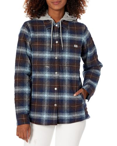 Dickies 's Flannel Hooded Shirt Jacket - Blue