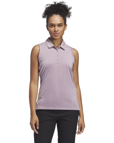 adidas Ultimate365 Solid Sleeveless Polo Shirt Golf - Purple