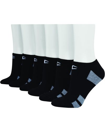 Champion Double Dry 6-pair Pack Performance No Show Cushioned Socks - Black