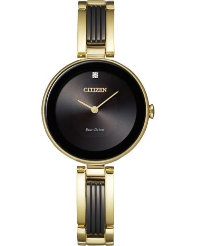 Citizen Eco-drive Modern Axiom Watch In Gold-tone Stainless Steel - Black