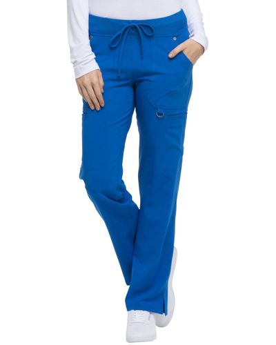 Dickies Xtreme Stretch Scrubs Pant Mid Rise Rib Knit Waistband Plus Size Dk020 - Blue