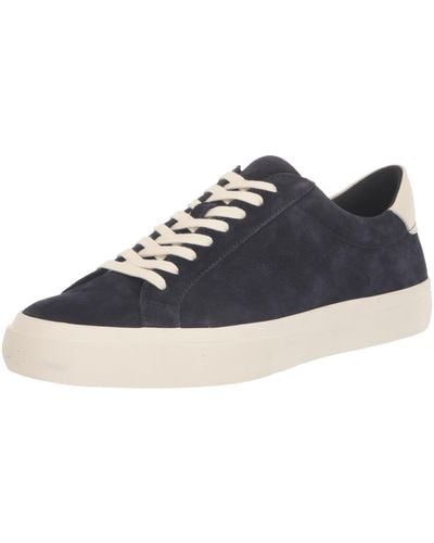Vince S Fulton Lace Up Casual Fashion Sneaker Night Blue Suede 9.5 M - Black