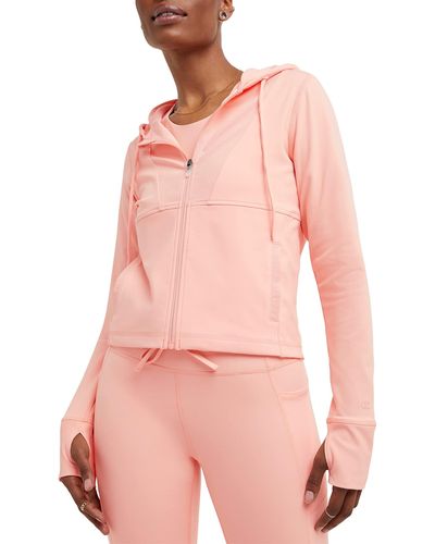 Champion , , Moisture Wicking, Zip-up Athletic Jacket For , Pink Star, X-small