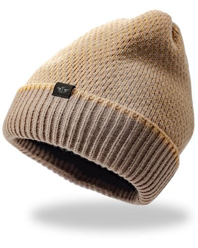 Dockers Intarsia Knit Beanie Hat - Natural