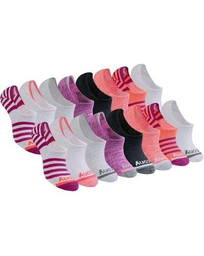 Saucony S 8-pair No Show Cushioned Invisible Liner Socks - Pink