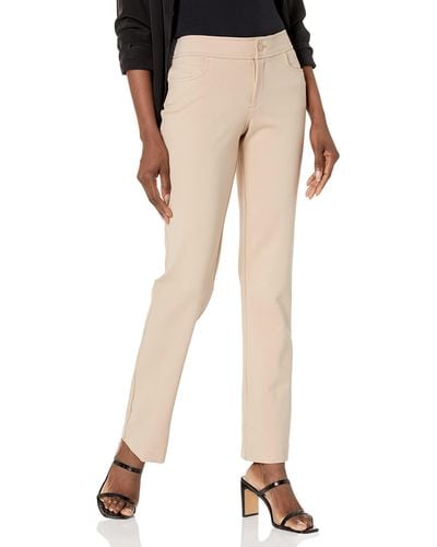 Anne Klein Plus Size Fly Front Bootleg - Natural