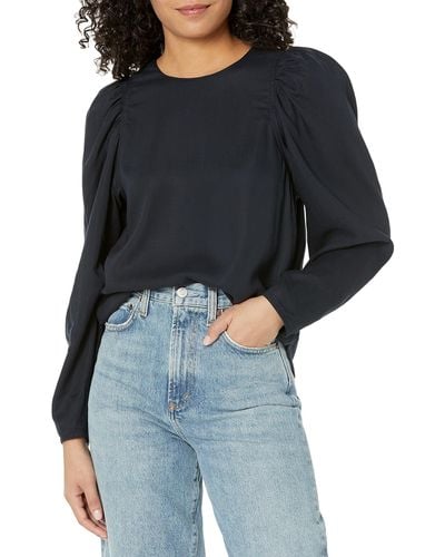 Rebecca Taylor Puffed Sleeve Knit Top - Black
