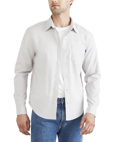 Dockers Fit Long Sleeve Casual Shirt - White