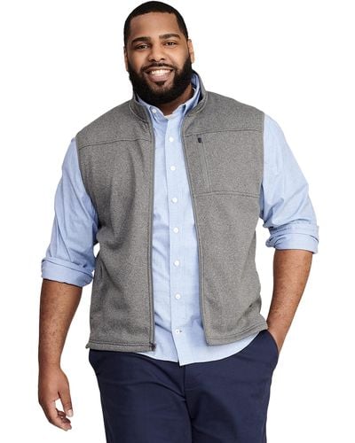 Izod Tall Advantage Performance Full Zip Sweater Fleece Vest - Blue