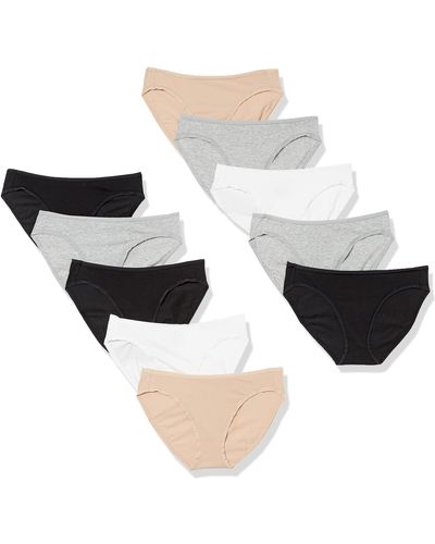Amazon Essentials Plus-Size 6-Pack Cotton Stretch Bikini Panty Underwear - Weiß