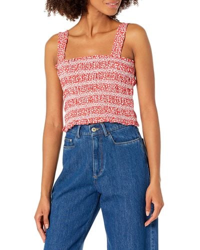 French Connection Elao Rhodes Poplin Smocked Top - Blue