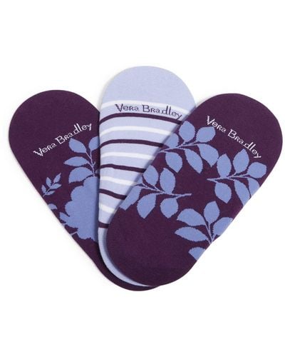 Vera Bradley 3 Pack Low-cut Liner Socks - Purple