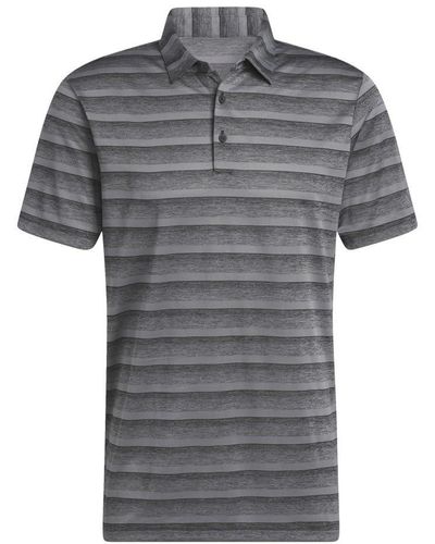 adidas Golf S Two Color Stripe Polo Shirt - Gray