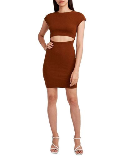 BCBGeneration Mini Dress With Cut Out And Fitted Bodice - Brown