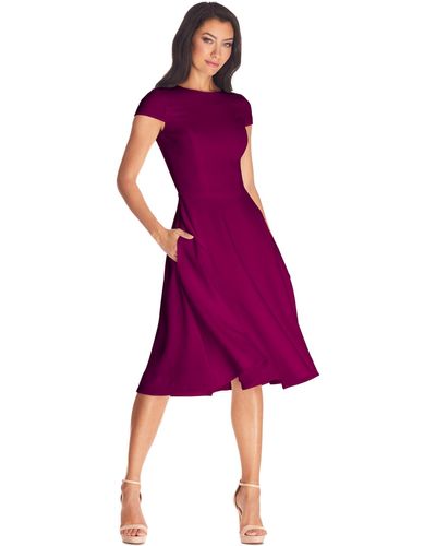 Dress the Population Livia Midi High Dress - Purple