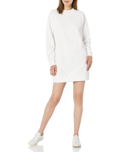 Vince S L/s Sweatshirt Dress,optic White,large