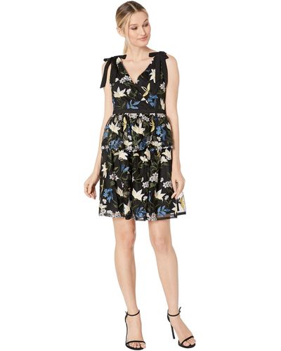Adrianna Papell Sequin Embroidery Dress - Black
