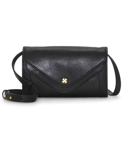 Lucky Brand Love Leather Crossbody Wallet Handbag - Black