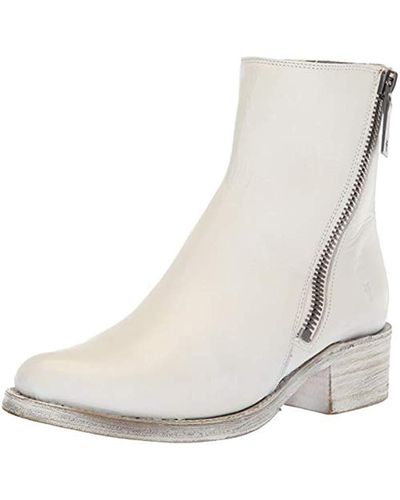 Frye Demi Zip Bootie Ankle Boot - White