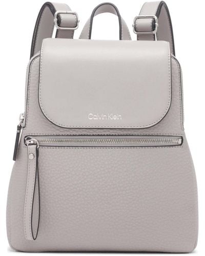 Calvin Klein Reyna Novelty Key Item Flap Backpack - Gray
