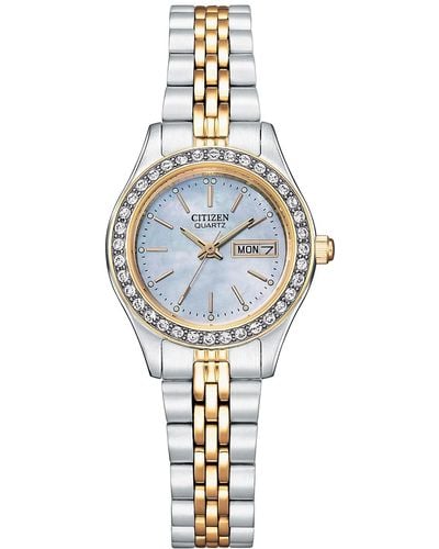Citizen Ladies' Quartz Dress Bracelet Watch With Crystals - Metallic