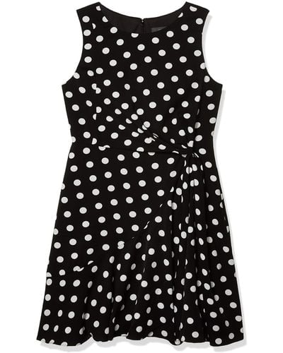 Adrianna Papell Dot Printed Fit And Flare - Black