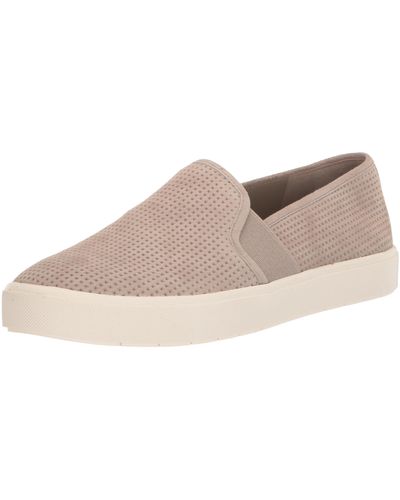 Vince S Blair Slip On Fashion Sneakers Taupe Gray Suede 5 M - Black