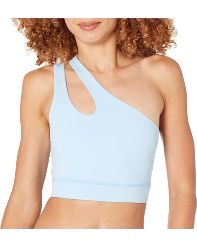 The Drop Kelsey One-shoulder Stretch Cut-out Sports Bra - Blue