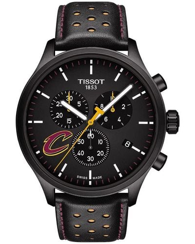 Tissot S Chrono Xl Nba Cleveland Cavaliers 316l Stainless Steel Case With Black Pvd Coating Swiss Quartz Watch