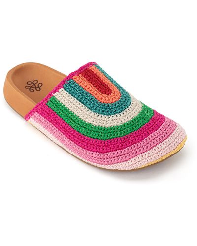 The Sak Bolinas Clog In Crochet And Leather - Pink