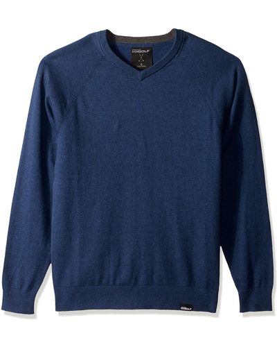 Skechers Mens Fairway Long Sleeve Neck Cottom Cashmere Sweater Vest - Blue