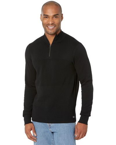 Dockers Regular Fit Long Sleeve Quarter Zip Sweater - Black