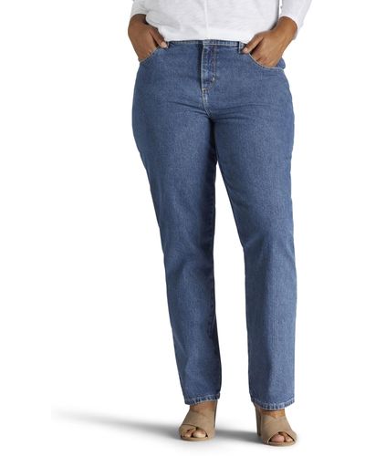 Lee Jeans Relaxed Fit Straight Leg Baumwolle Jeans - Blau