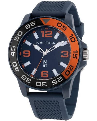 Nautica N83 Napfws302 Finn World Blue Wheat Pu Fiber Strap Watch