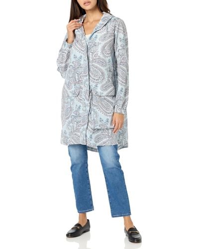 Vera Bradley Packable Water Resistant Raincoat - Blue