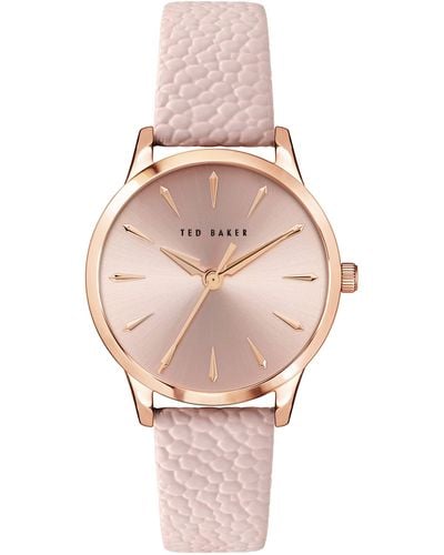 Ted Baker Fitzrovia Charm Pink Stingray Printed Leather Strap Watch