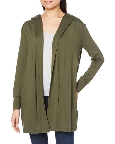 Daily Ritual Supersoft Terry Hooded Open Oversized Sweatshirt - Green