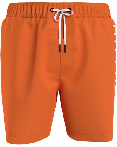 Tommy Hilfiger Standard 7" Flag Swim Trunks With Quick Dry - Orange