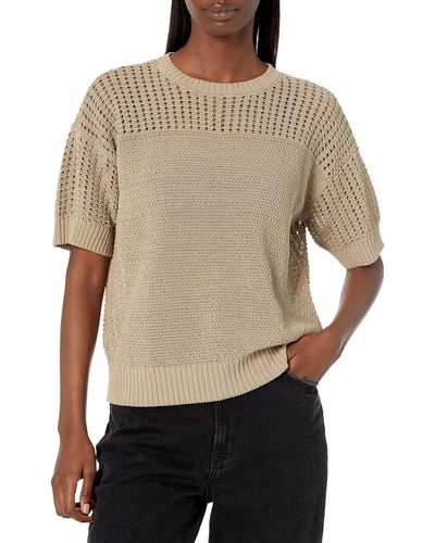 Emporio Armani A | X Armani Exchange Short Sleeved Knit Top - Natural