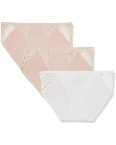 Maidenform M String Bikini Panties With Lace Accents - White
