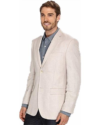 Perry Ellis Linen-blend Suit Jacket - Natural