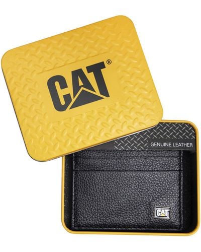 Caterpillar Card Holder With Enamel Logo - Yellow