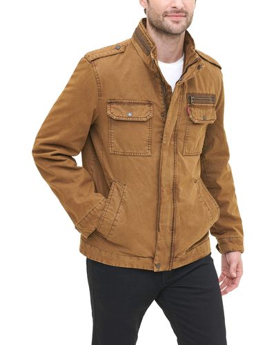Levi s Washed Cotton Two Pocket Military Jacket Lightweight in