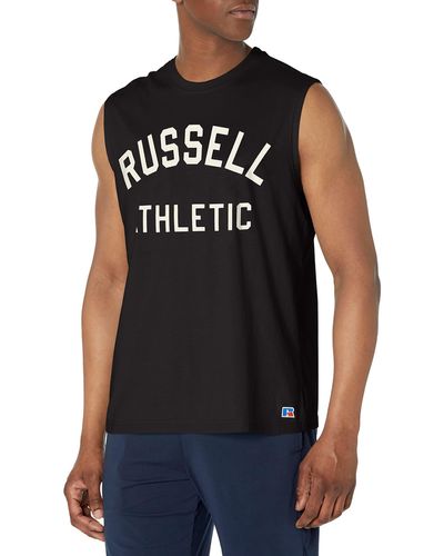 Russell Logo Muscle Tee - Black