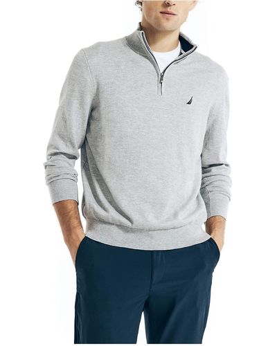Nautica Navtech Quarter-zip Sweater - Gray