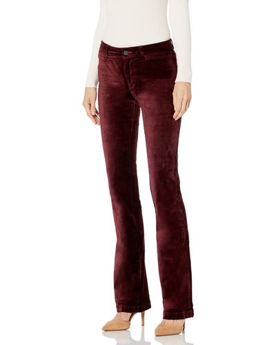 PAIGE Hattan Velvet High Rise Bootcut Pant - Red