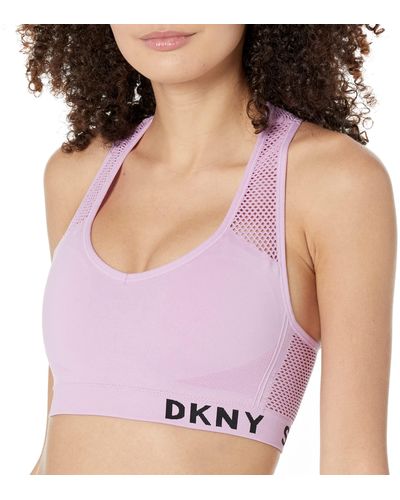 DKNY Women's Removable Cups Strappy Seamless Bra, Atomic Pnk, X